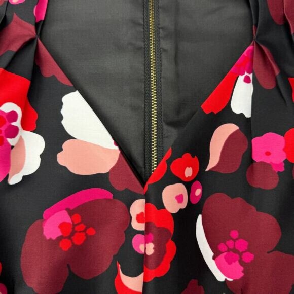KATE SPADE Falling Florals Sleeveless Fit And Flare Dress Womens Sz 2 Pink Red - Picture 7 of 11